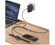 USAMS Kabel 3w1 z ładowarką indukcyjną 72W do USB-C stalowy - 1569028 - zdjęcie 5